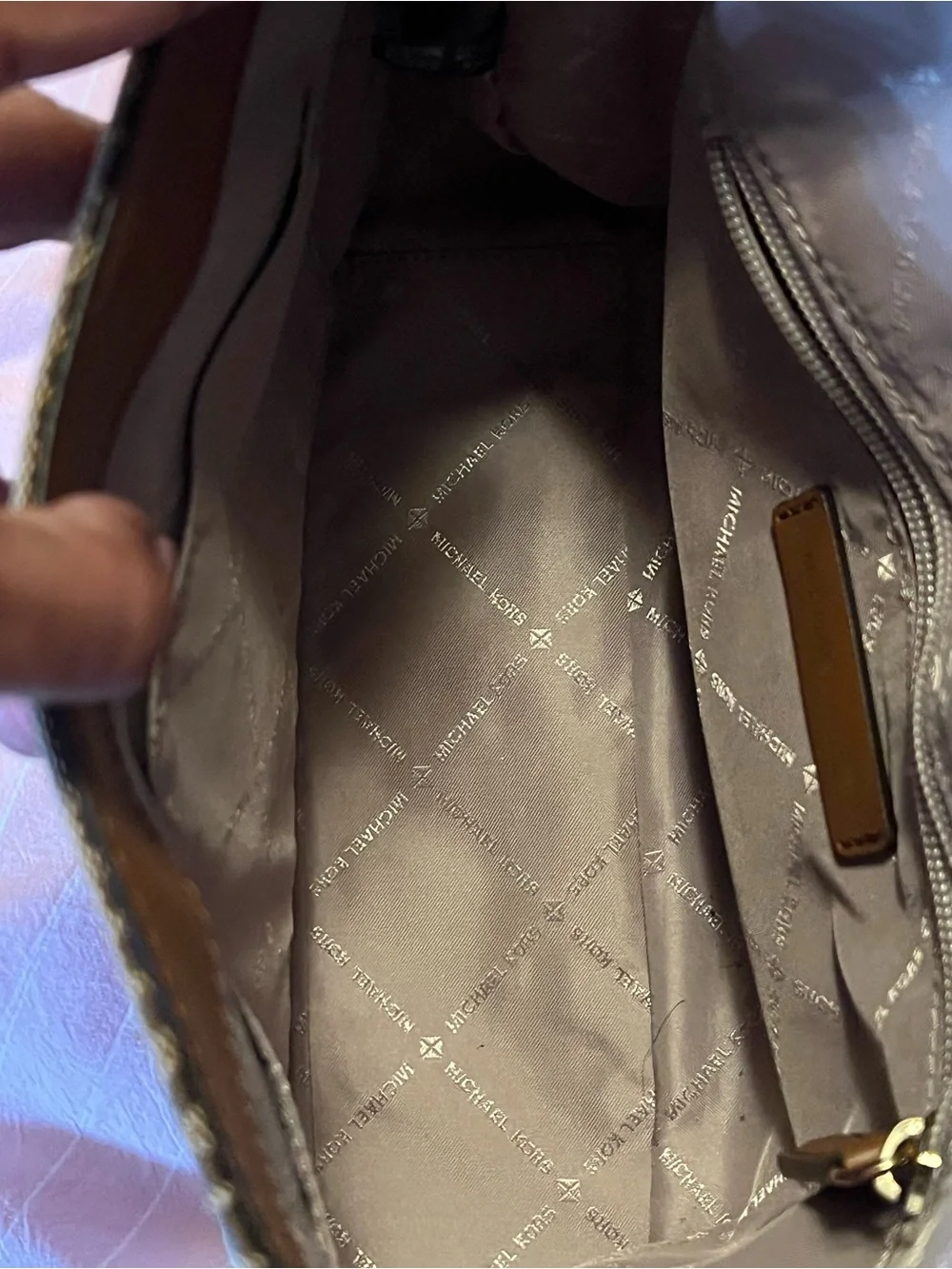Michael Kors Rose Pink Pebbled Leather Zip Wallet with Gold Hardware